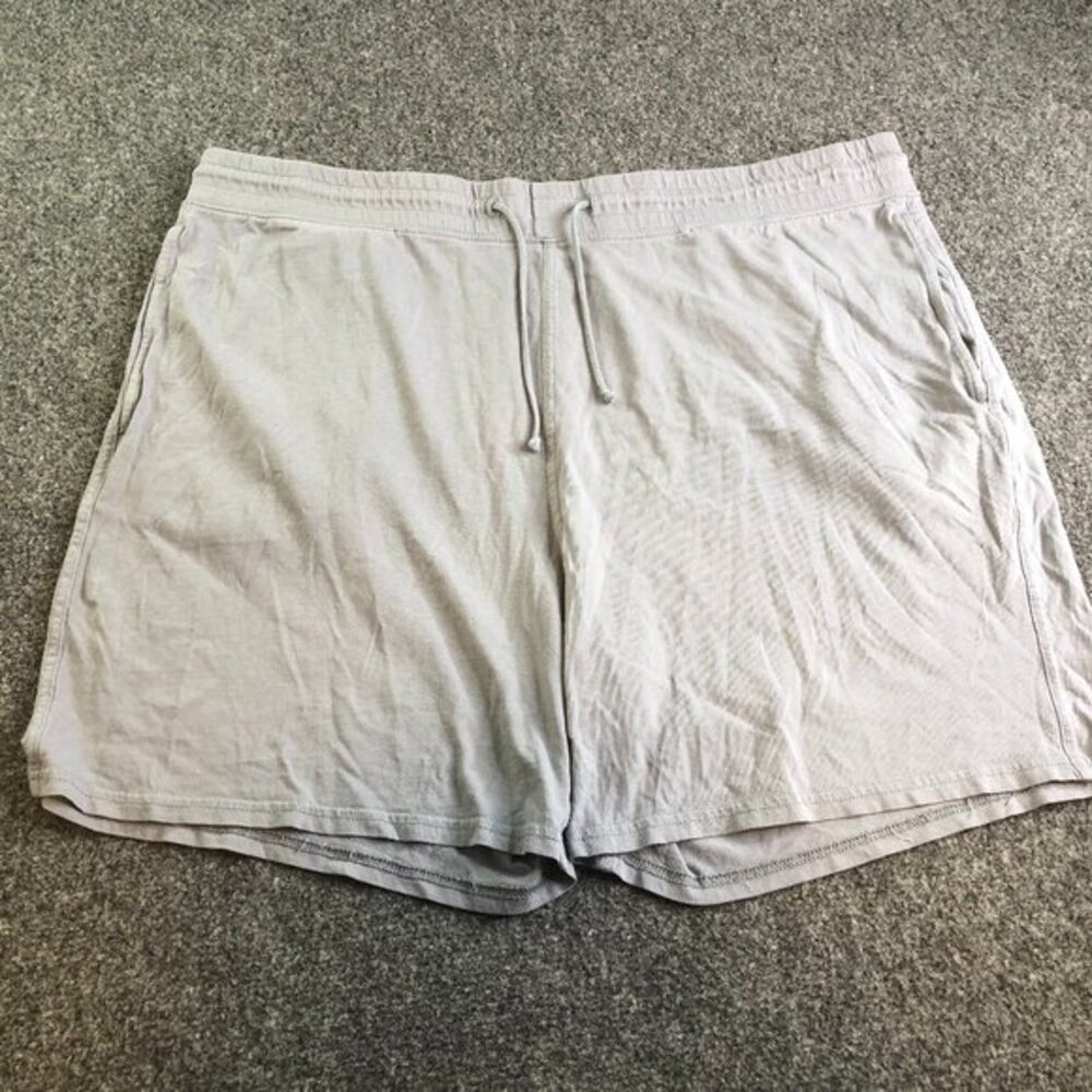 J Crew Shorts Mens XL Gray Knit Cotton Lounge Drawstring Pull On Comfort 5"